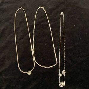 Lot of 3 Vintage Avon Silver Necklaces